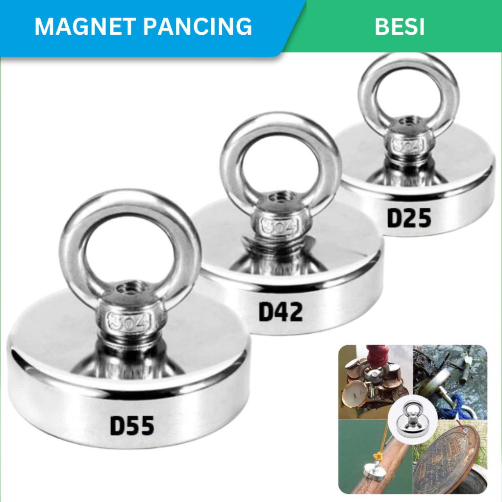 Magnet Neodinium Magnet Kait Bulat Pancing Magnet kuat D55(102kg)  daya tarikan magnet sangat kuat