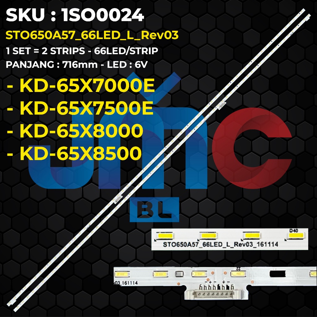 Backlight TV SONY 65 Inch KD-65X7000E KD-65X8000 KD-65X8500 STO650A57_66LED_L_Rev03