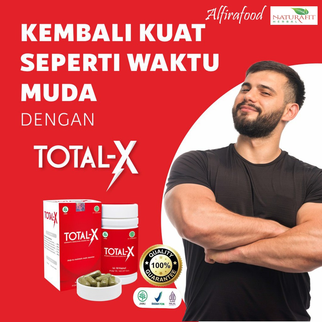 Total X Naturafit Herbal Stamina Pria Meningkatkan kesuburan isi 50 kapsul