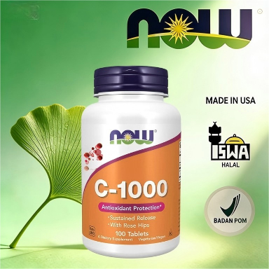 Now Foods Vitamin C 1000 IU 100 Softgels – Suplemen Premium Imunitas & Kesehatan Tulang