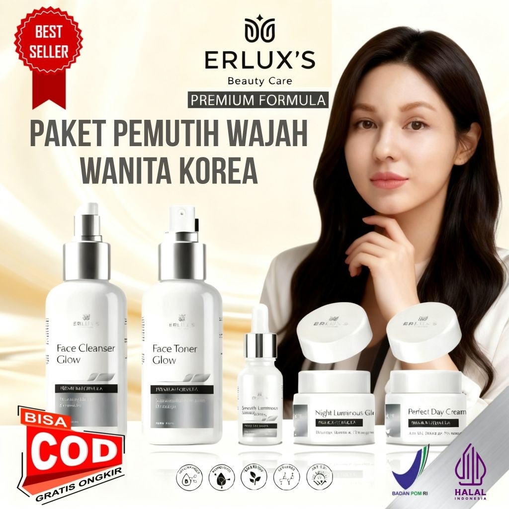 ERLUXS GLOW SKINCARE PEMUTIH PERMANEN BPOM SKINCARE VIRAL TERLARIS PEMUTIH WAJAH AMPUH CEPAT GLOWING