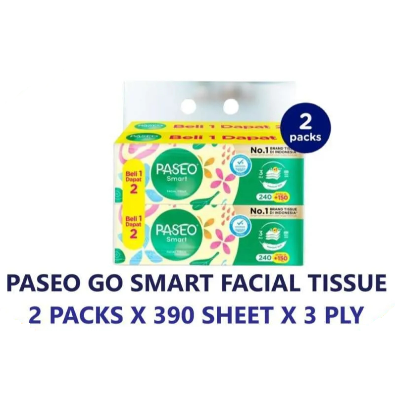 BELI 1 GRATIS 1 PASEO SMART TISSUE FACIAL 3 PLY PREMIUM SOFT TISU 240SHEETS EXTRA ISI 150