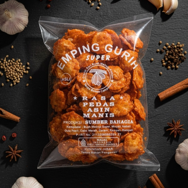 Emping Melinjo Pedas Manis Asin Renyah Original - Keripik Belinjo Blinjo Asli Tanpa Bahan Campuran