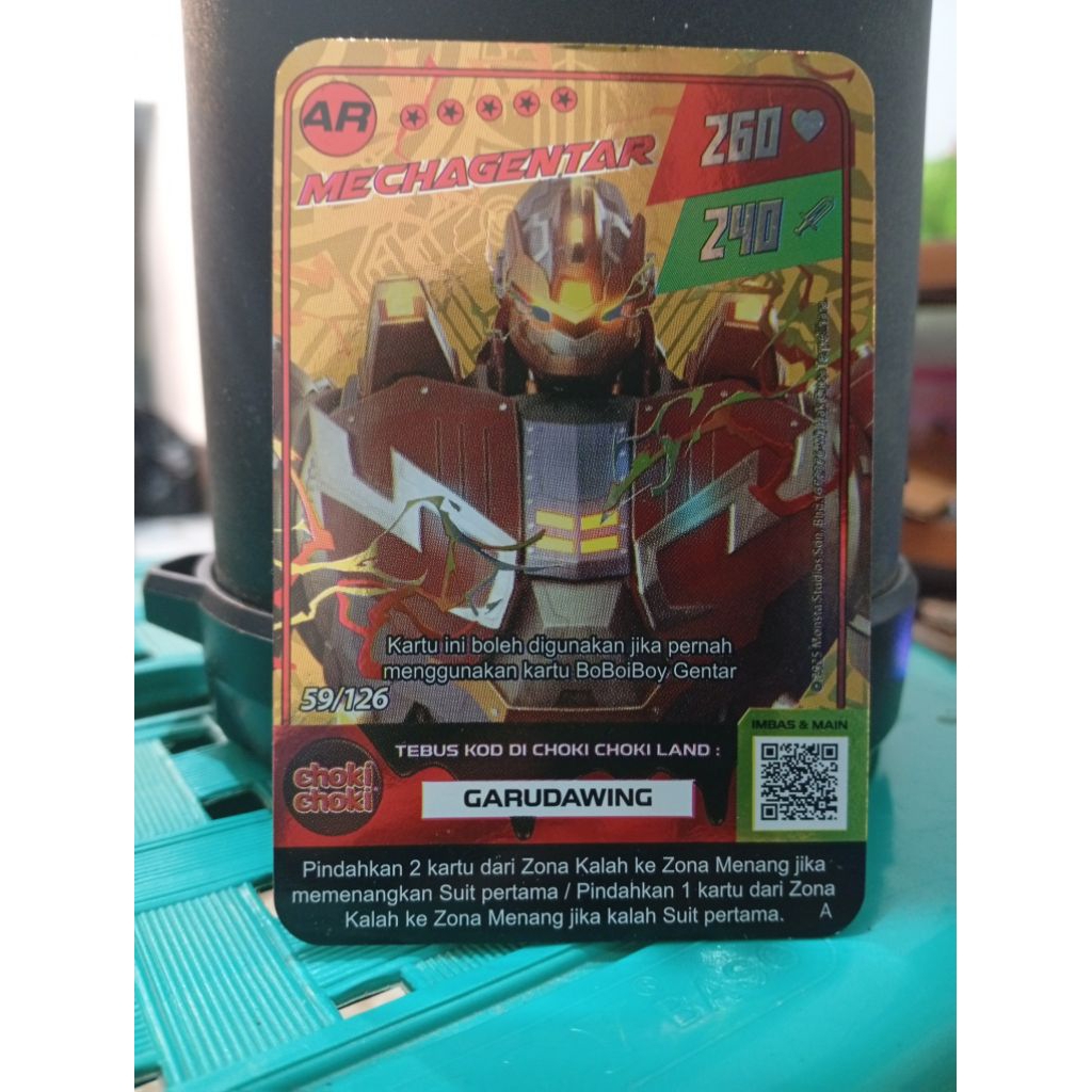kartu BoboiboyChokichoki ARMechaGentar V2 Gold