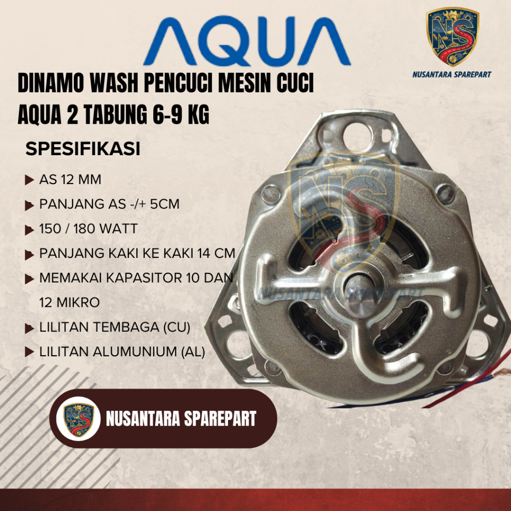 Dinamo Wash Pencuci Mesin Cuci AQUA 2 Tabung 6-9 Kg