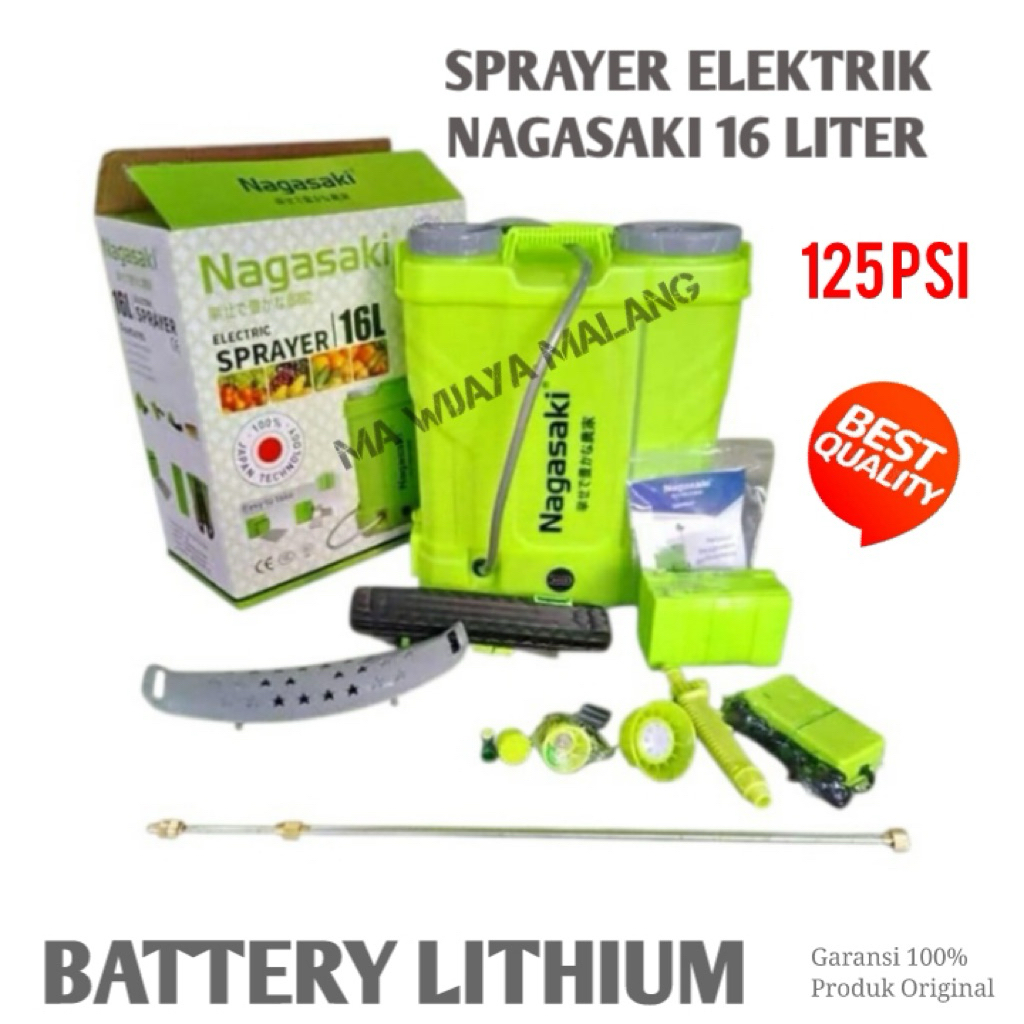 NAGASAKI SPRAYER ELEKTRIK / SPRAYER ORIGINAL NAGASAKI 16L BATRAI LITHIUM