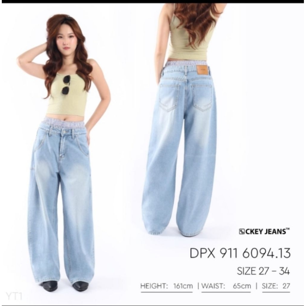 KULOT CKEY JEANS LOOSE BIRU LANGIT