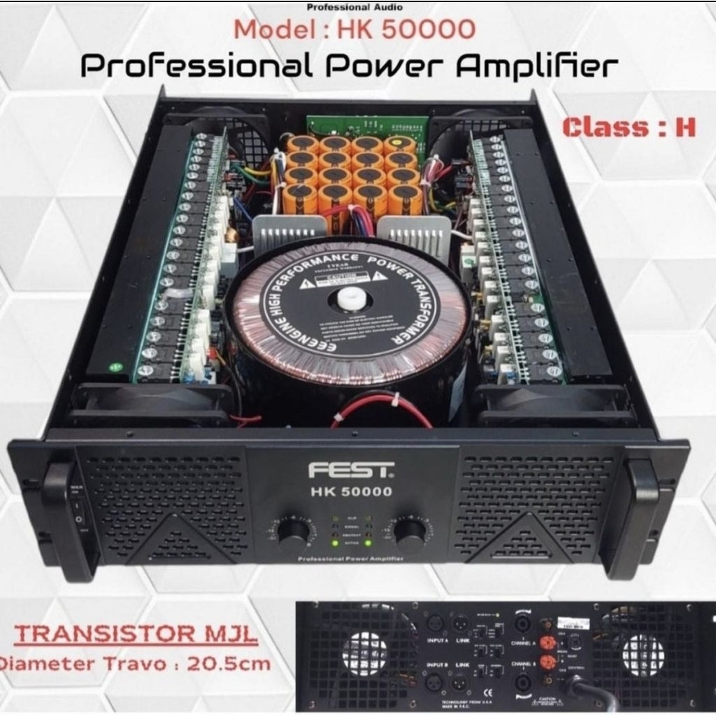 POWER AMPLIFIER FEST HK50000 CLASS H ORIGINAL GARANSI HK 50000