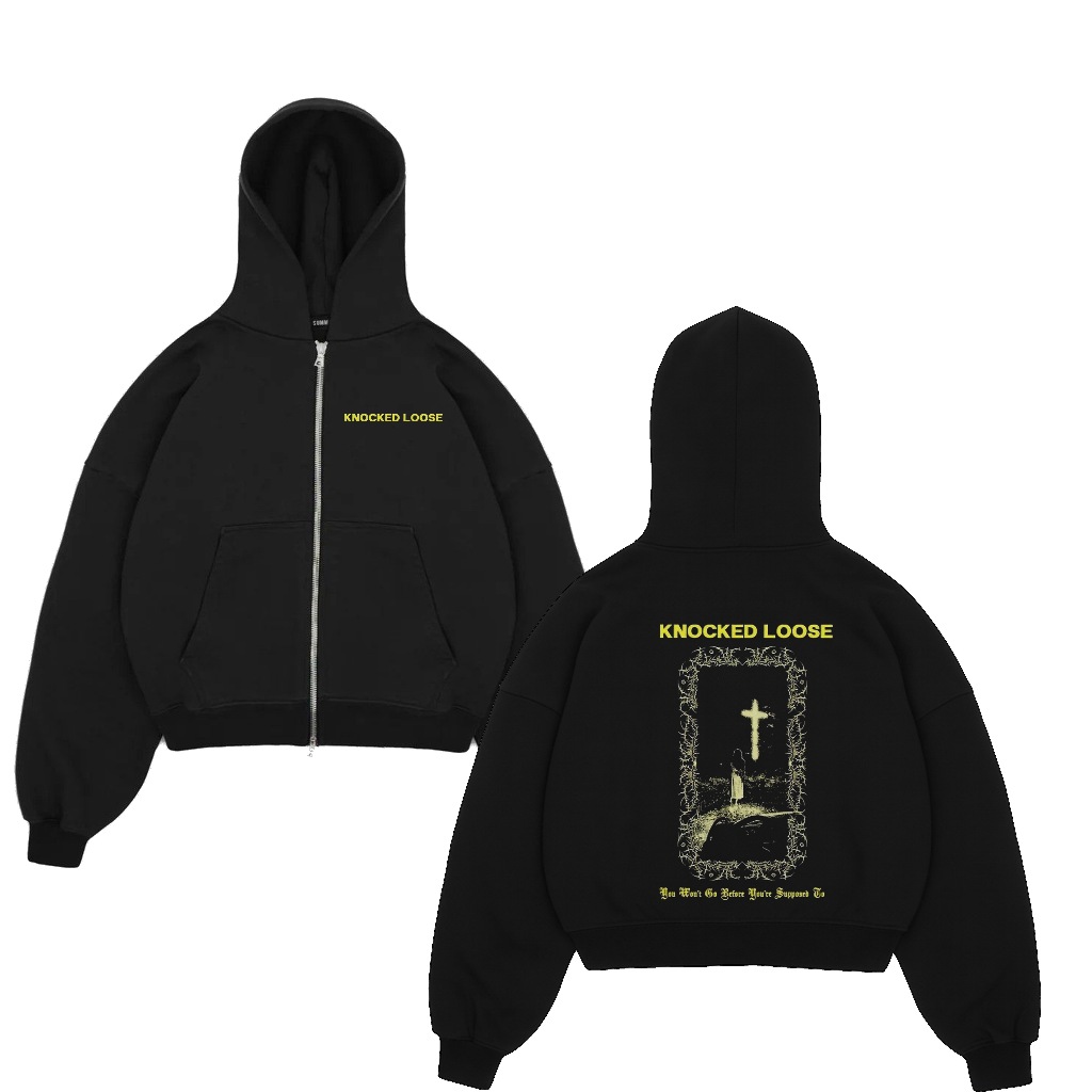 Zipper Hoodie Band Knocked Loose Cotton Fleece
