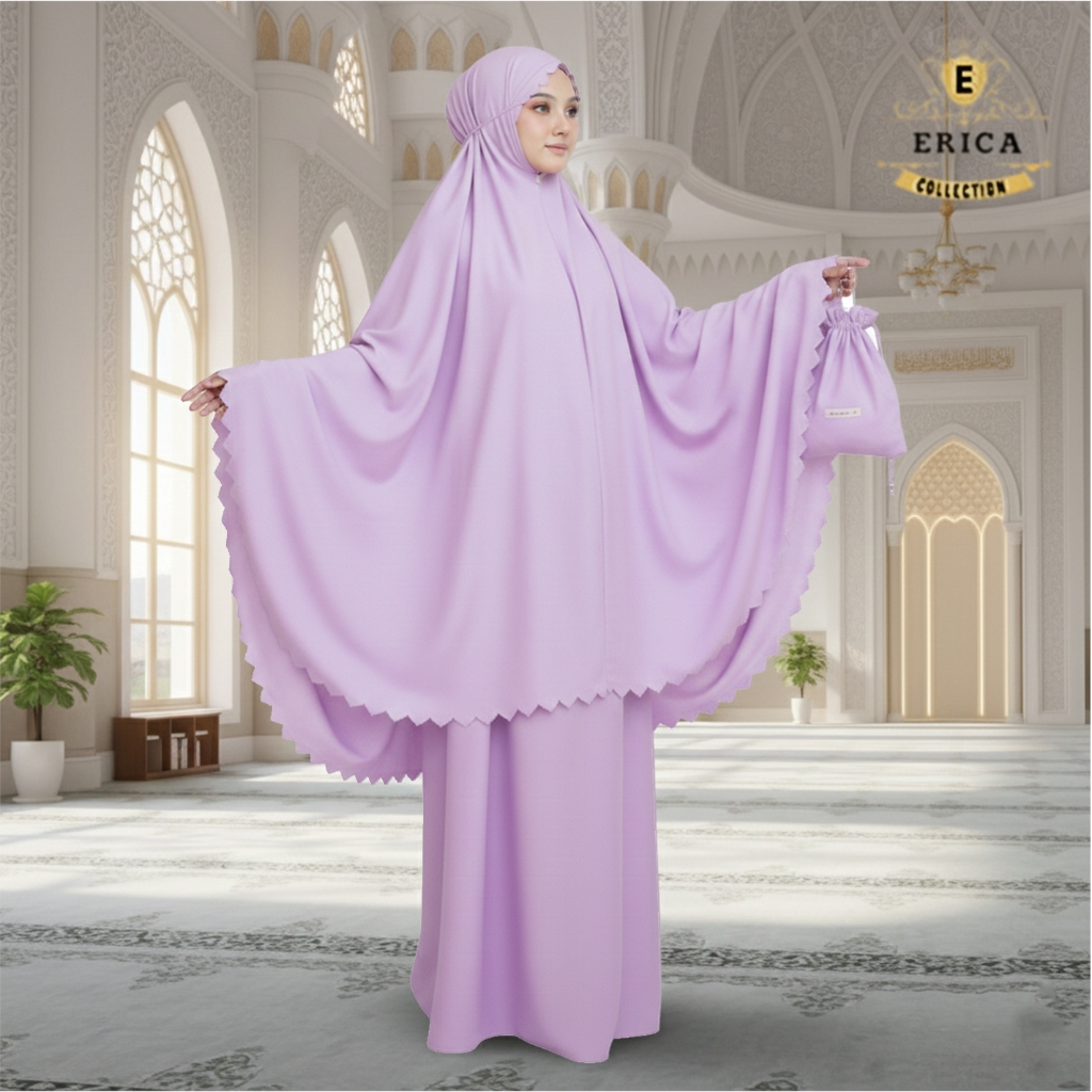 Erica Collection Mukena anak tanggung 2 in 1 Mukena anak tanggung katun polos Mukena anak tanggung t