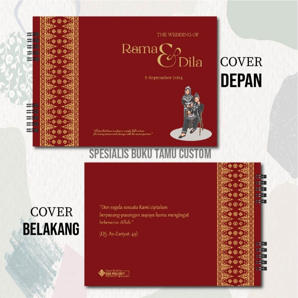 Wedding Guest Book Custom/ Buku Tamu Unik/ Buku Tamu Custom/ Buku Tamu Pernikahan