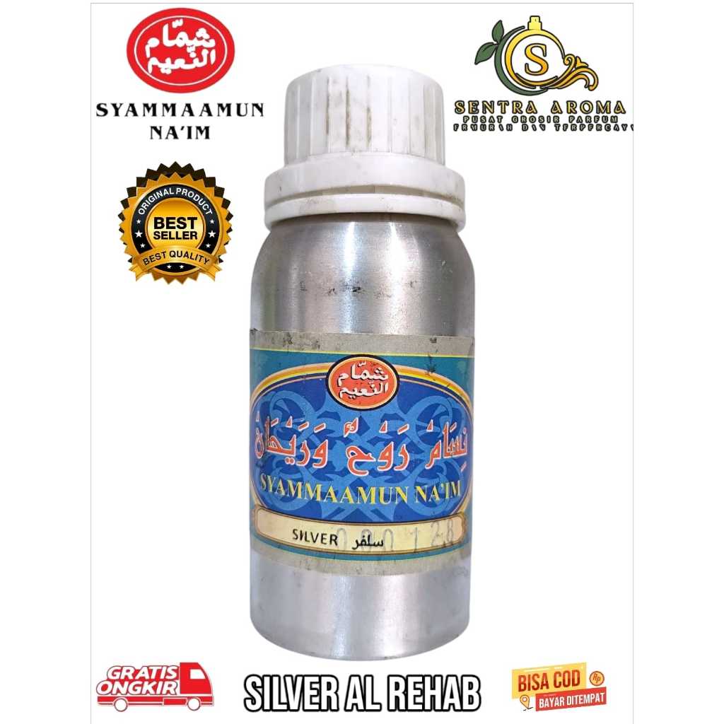 SILVER AL REHAB BY SYAMMAMUN NA'IM BIBIT PARFUM MURNI  KEMASAN SEGEL KALENG 100 GRAM ( ORIGINAL )