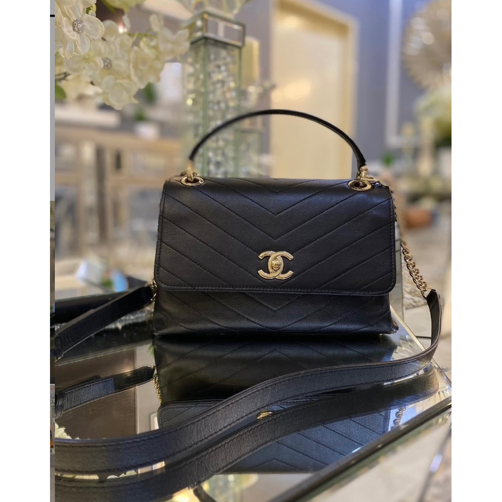 Chanel Chevron Top Handle Phyton PL