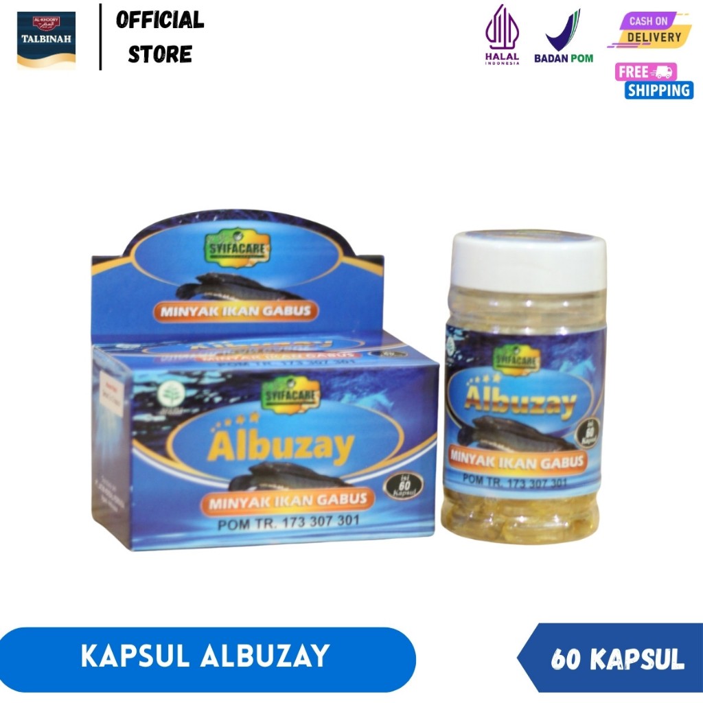 Kapsul Minyak Ikan Gabus Albuzay Original / Kapsul Ikan Gabus 60 Kapsul Mempercepat Penyembuhan Luka