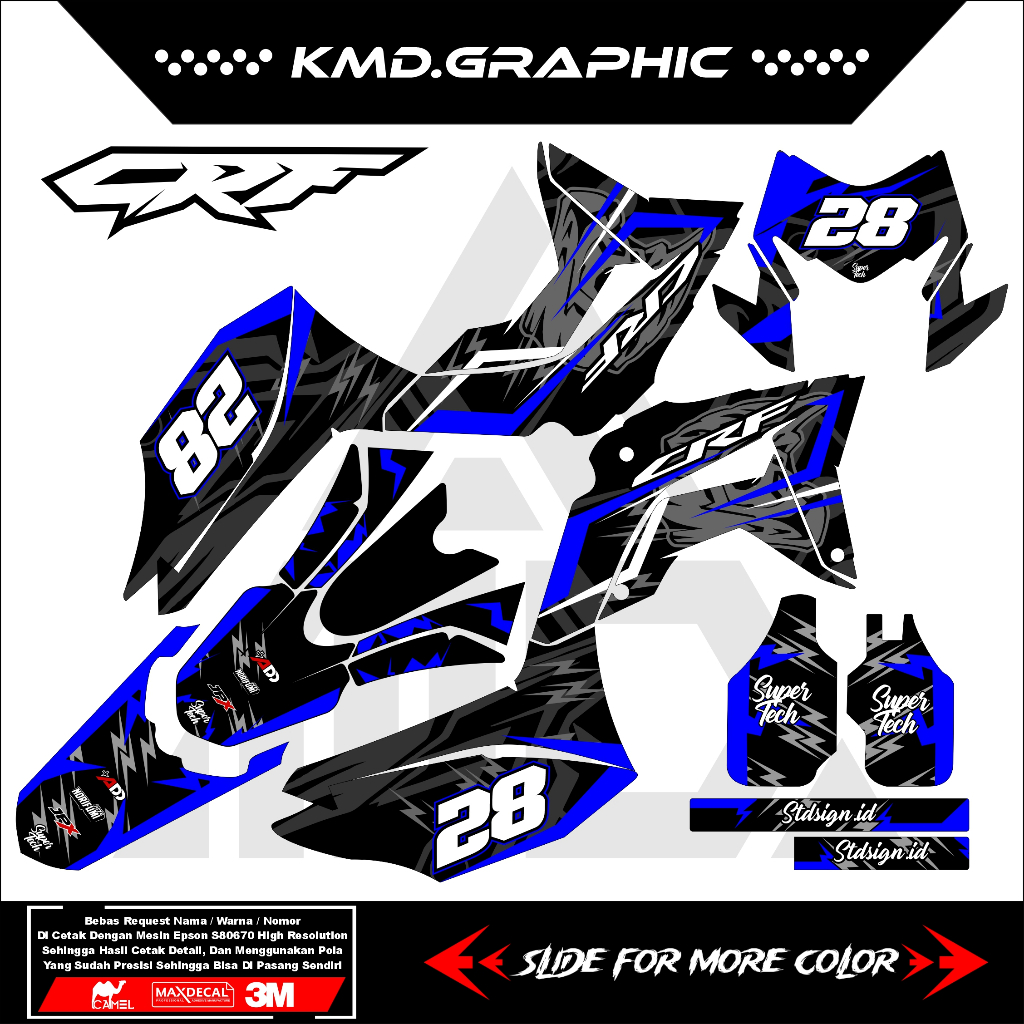 DECAL CRF 150 MERAH HITAM / DECAL CRF HITAM BIRU /STICKER CRF 150 FULL BODY