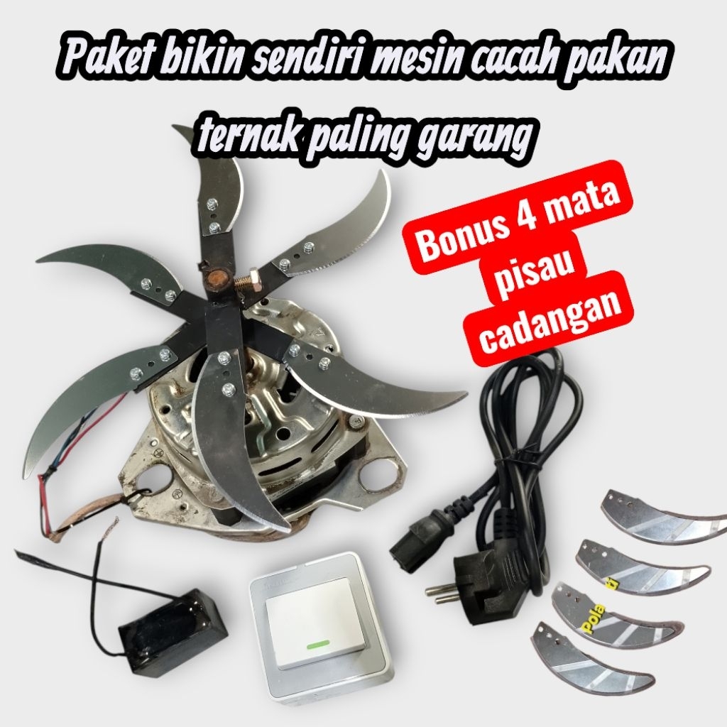 Mesin cacah rumput pakan ternak ayam entok unggas 6 pisau