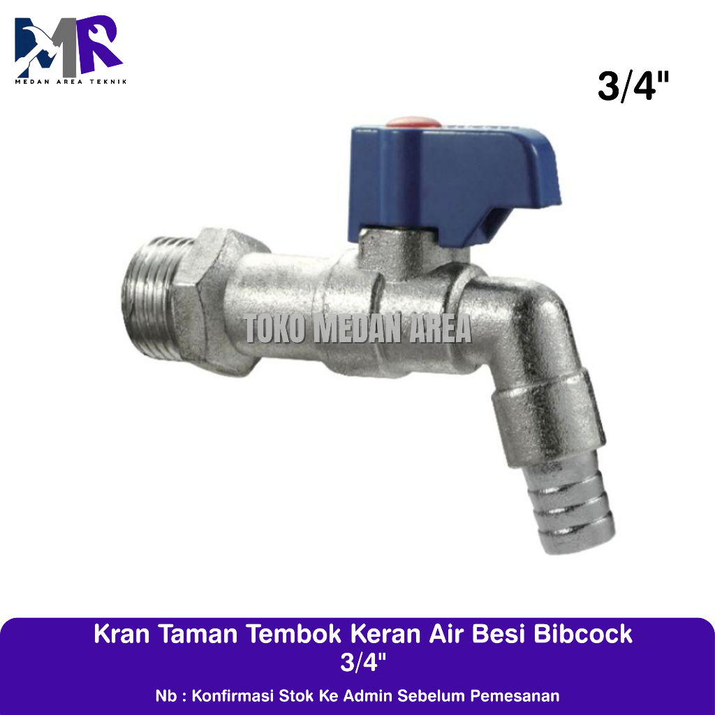Kran Taman Tembok Kran Air Besi Bibcock Kran 3/4"