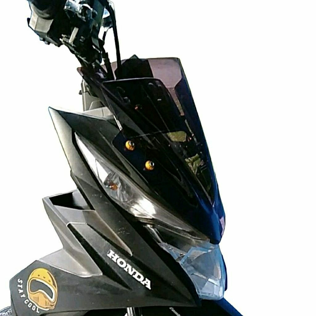 Visor Honda Beat Street - Windshield Motor Bening Smoke Hitam Pekat