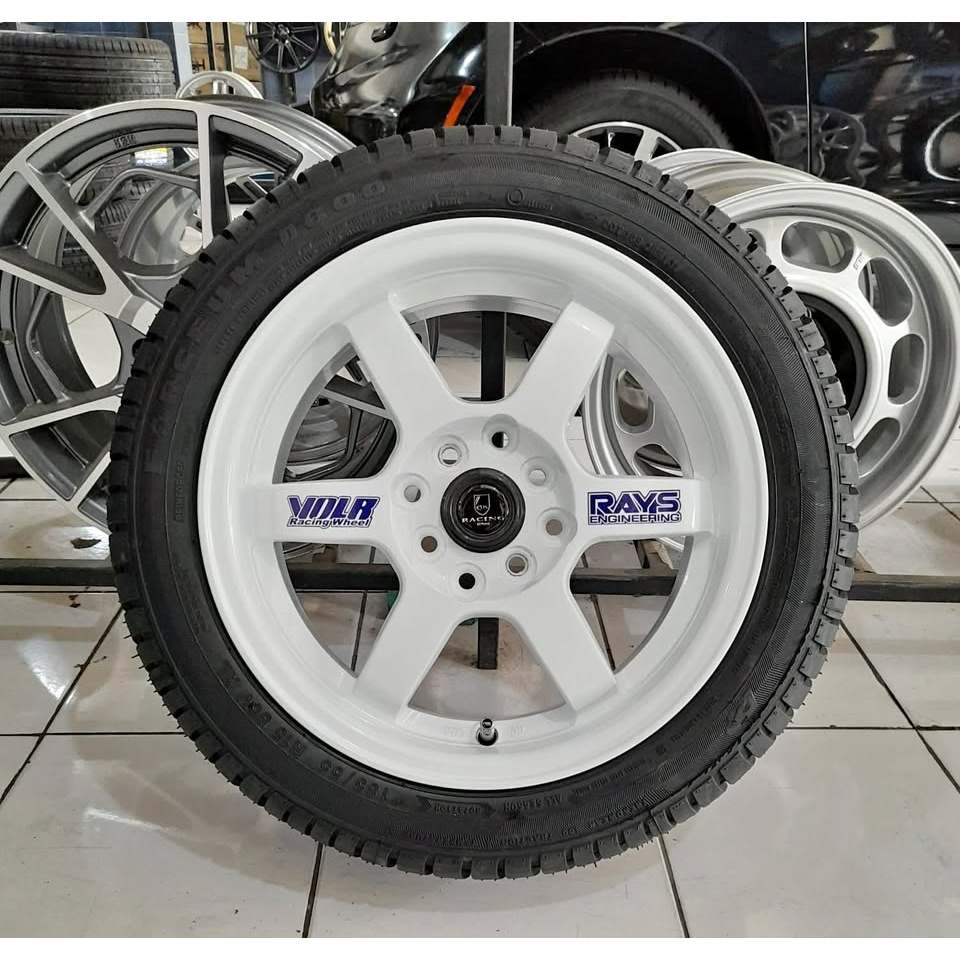 velg plus ban TE37 Ring 15 white Palang Pcd 4x100/114.3 for brio agya sigra calya r15 promo