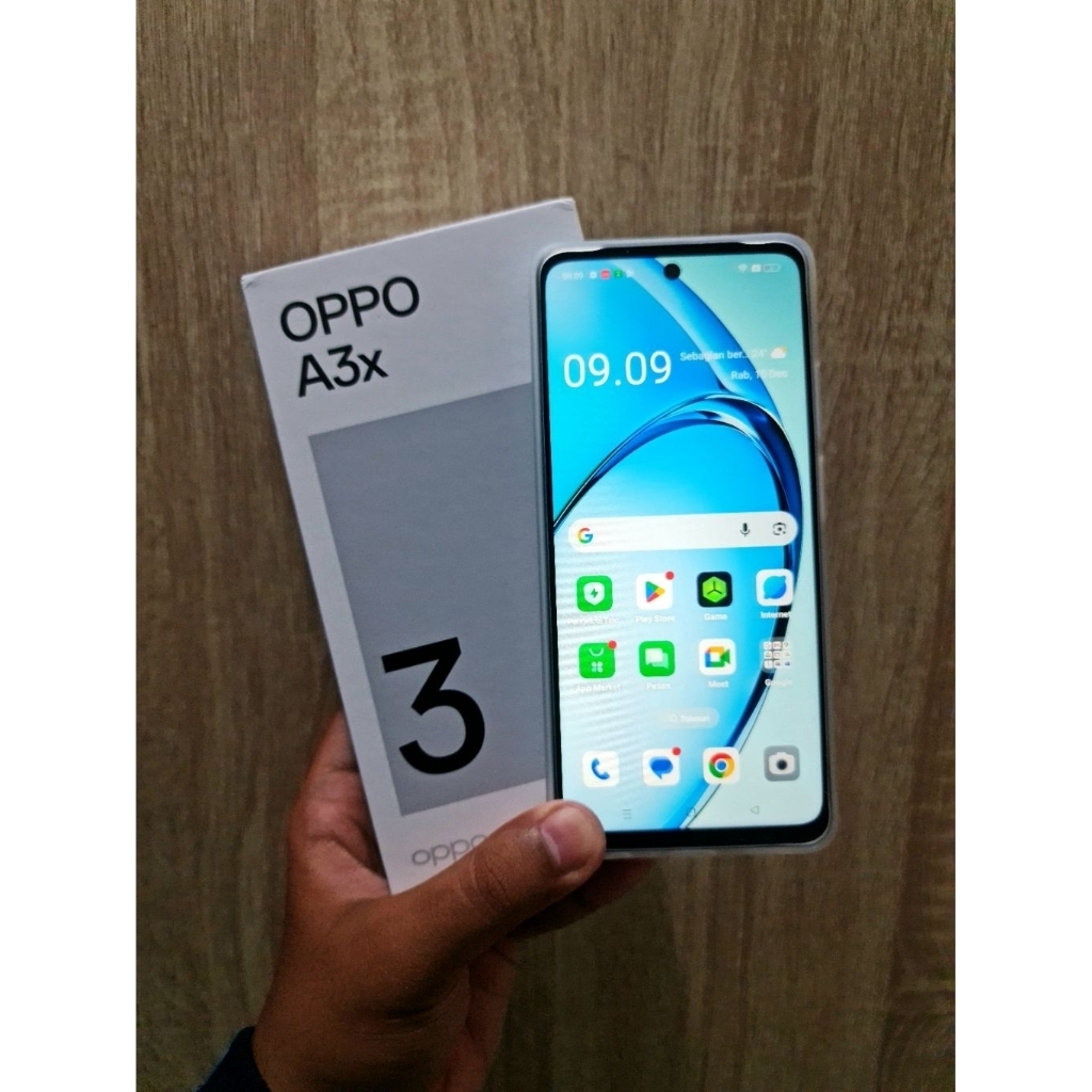 OPPO A3x (Ocean Blue) - 6/128GB, Chipset Snapdragon 6s 4G Gen 1, Baterai 5100mAh, Charging SuperVOOC