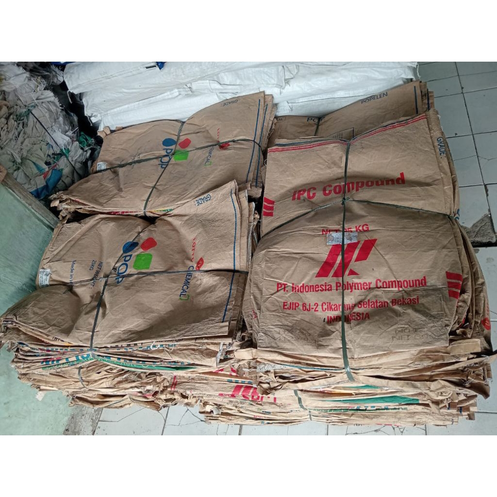 Karung noblen polybek noblen coklat uk 25 kg bersih sekali pakai