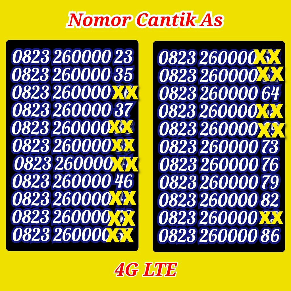Kartu As 4G Nomor Cantik Telkomsel Kwarted 0000 Hoki Rapi Murah