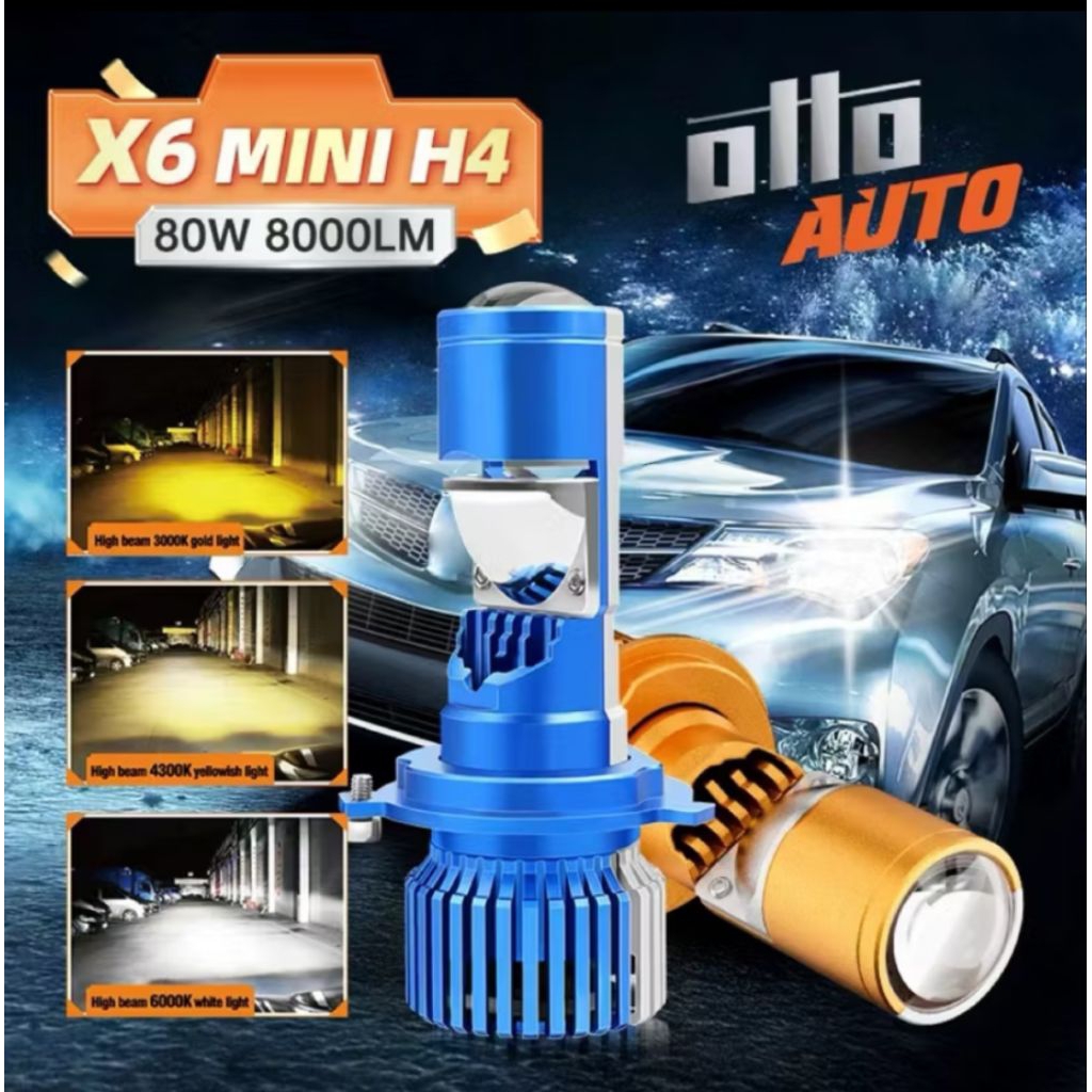 LAMPU LED H4 MINI PROJIE OTTO AUTO X6 Satuan