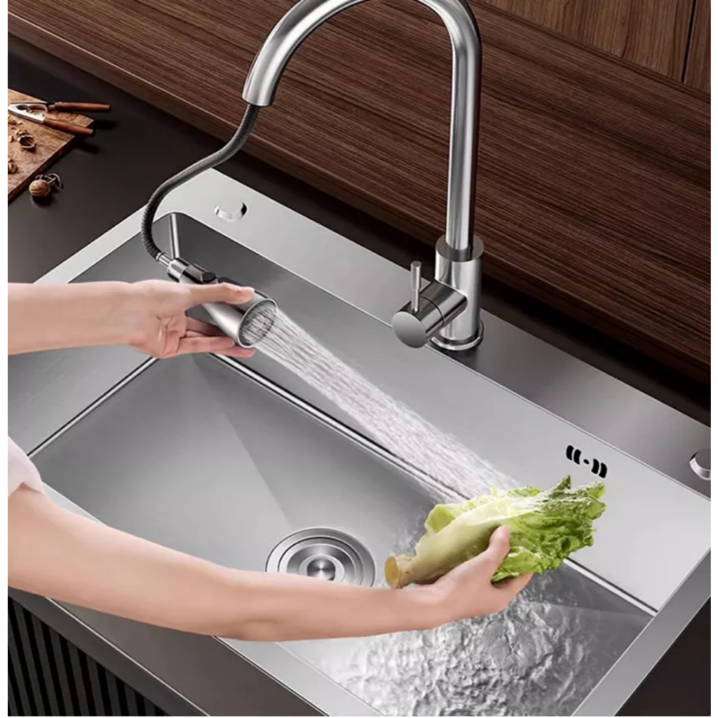 Kitchen Sink 1 Lubang Golden Hand 8050 Stainless 304 Plat Honeycomb / Bak Cuci Piring Ukuran 80x50cm
