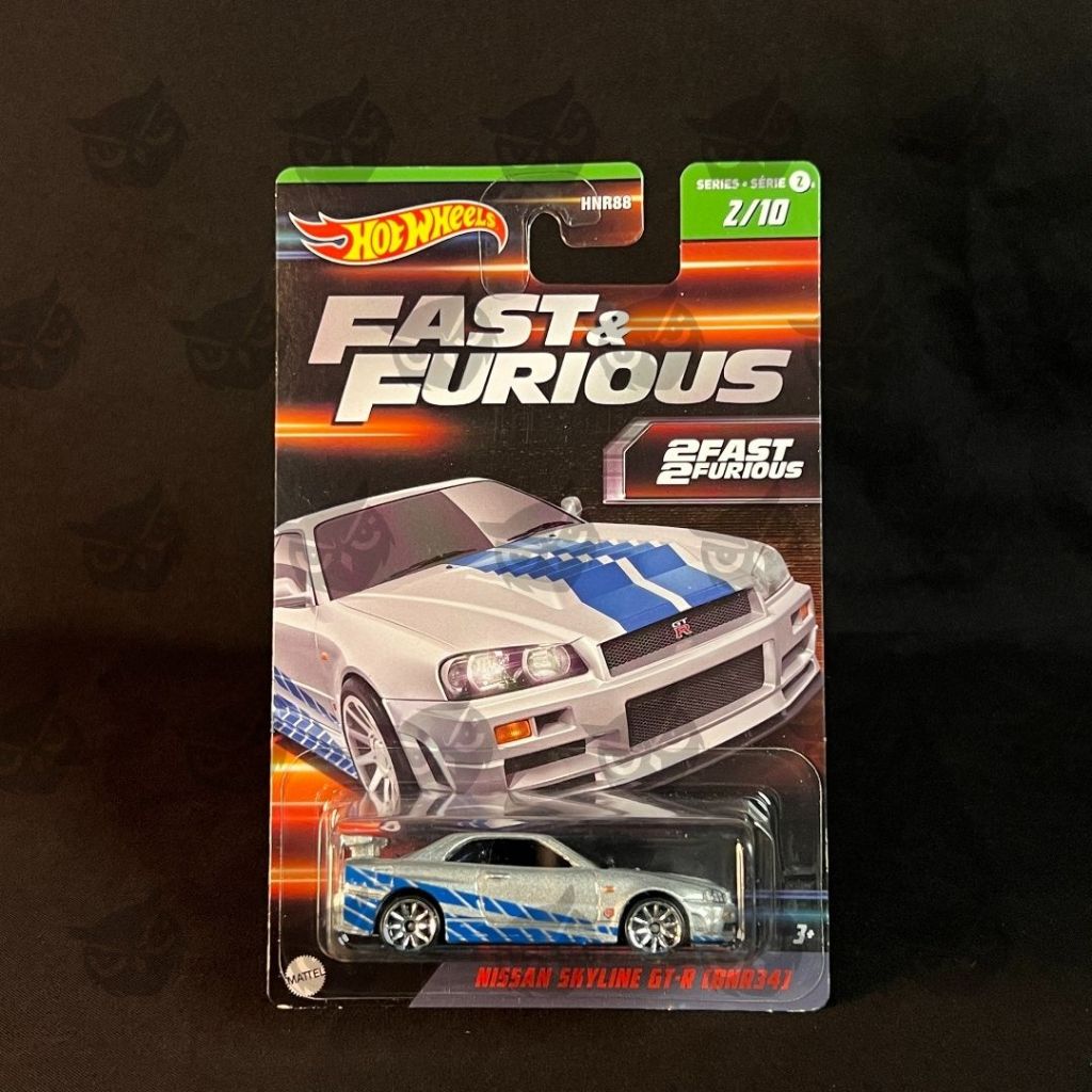 Hot Wheels Silver Series 2Fast 2Furious Nissan Skyline GT-R (BNR34) Silver + Protector – Untuk Kolek