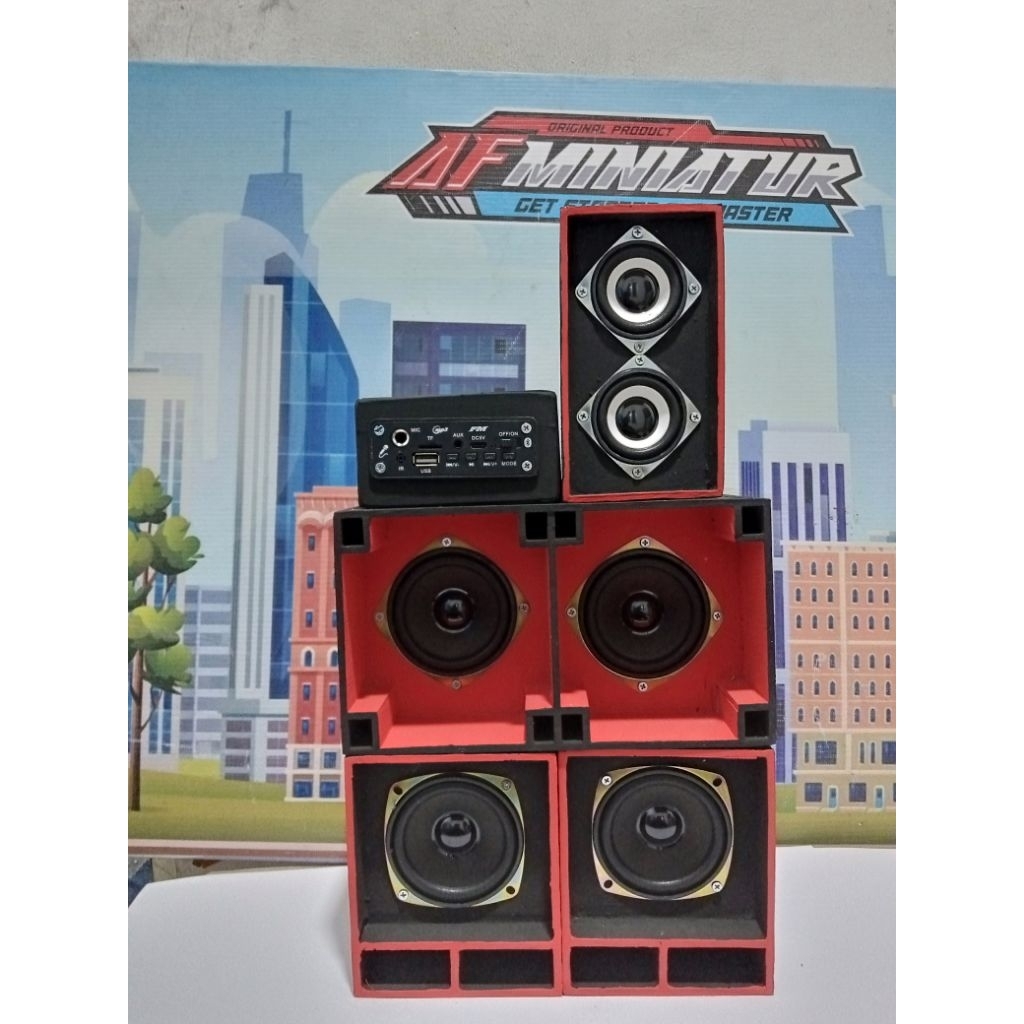 miniatur sound horeg / miniatur sound system paket lengkap siap bunyi