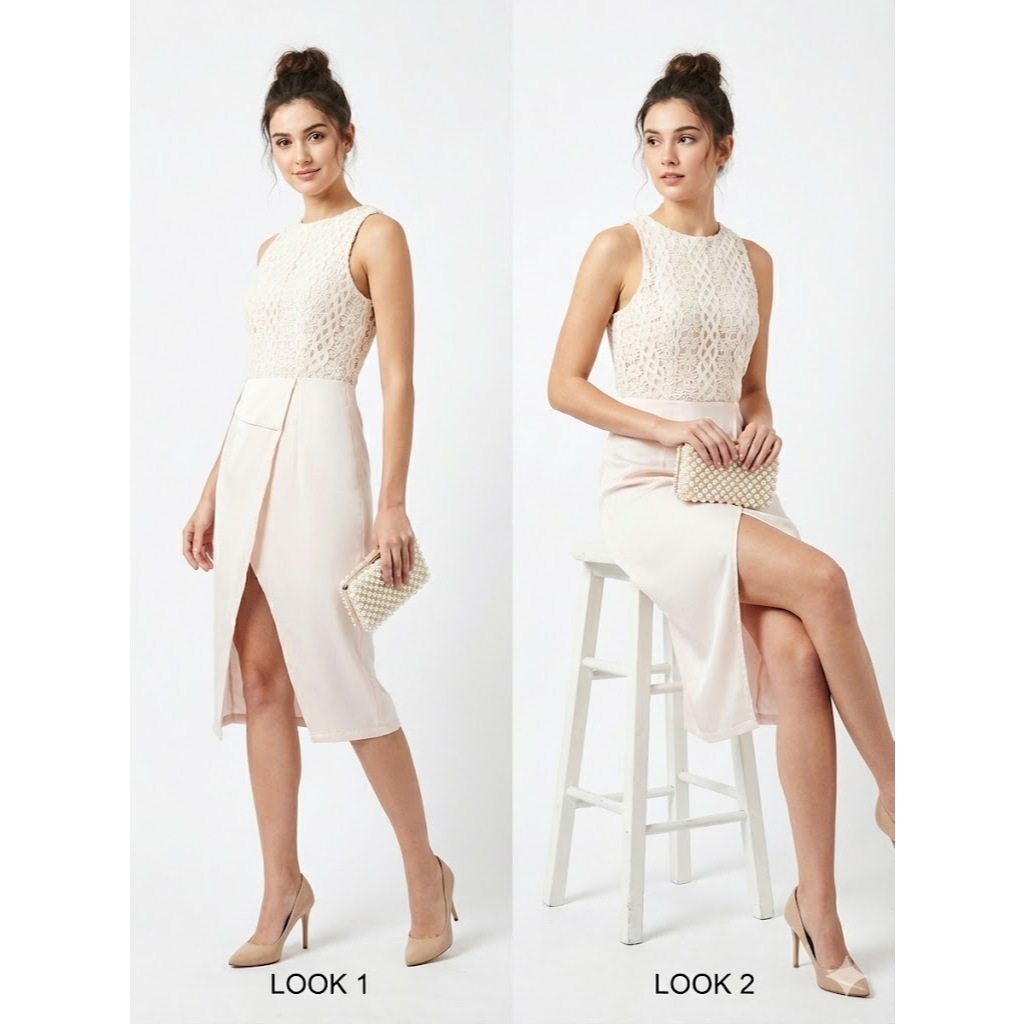 LT studio lace ivory midi dress [vyloved preloved]