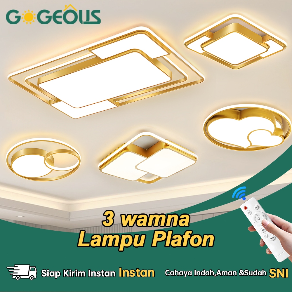 Lampu Plafon LED Lampu Plafon Minimalis Ceiling Lampu Lampu Plafon 3 Warna LED Modern Minimalis Lamp