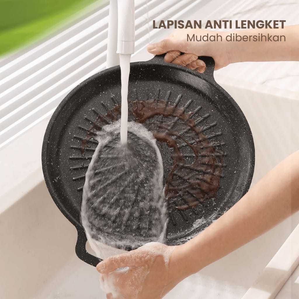GRILL PAN BARBEQUE UNTUK  BAKARAN MUDAH DI BERSIHKAN DAN TIDAK LENGKET