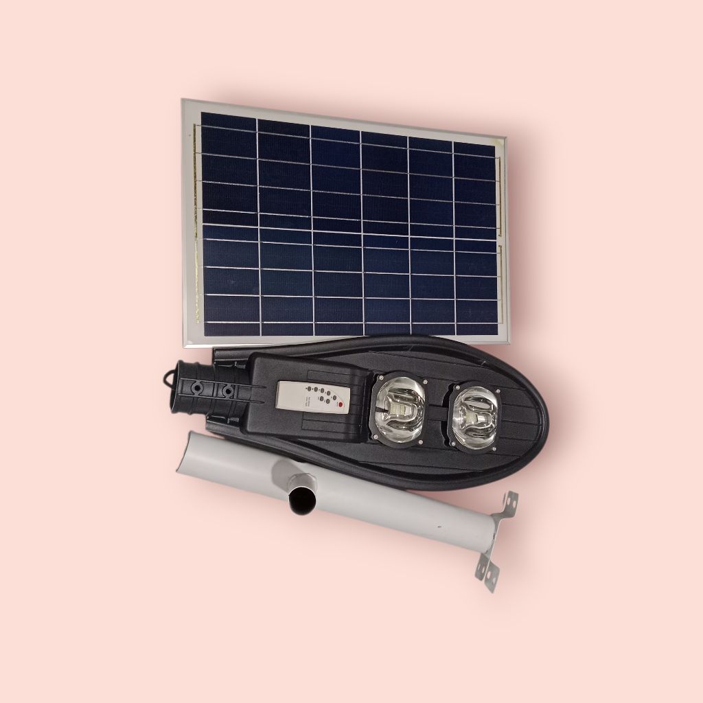 LAMPU SOLAR + PANEL SURYA 100W UNTUK JALAN & AREA OUTDOOR DOOR SUPER TERANG + BRAKET GANTUNGAN BESI
