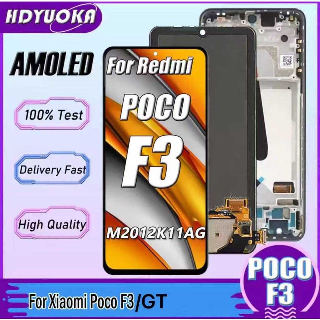 6.67" AMOLED For Xiaomi POCO F3/GT LCD Touch Screen Digitizer Assembly LCD