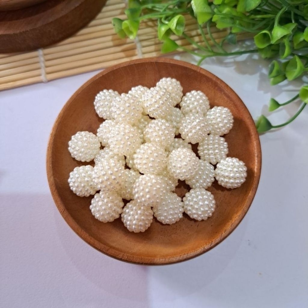 Akrilik Berry Putih Mote Berry Bulat Mote Pearl Berry