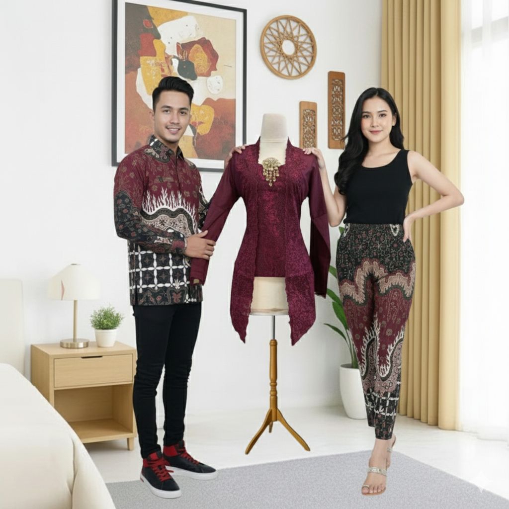 {Toko.Sky} Couple Kebaya Kartika/Couple Kebaya Kutubaru Premium/Couple Kebaya Wanita Modern