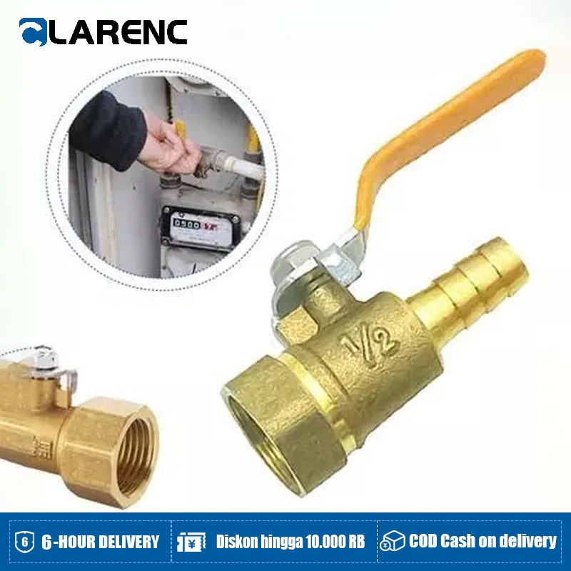 Stop Valve Kran Gas 1/2 Inch Dalam Drat Keran Gas Bahan Kuningan