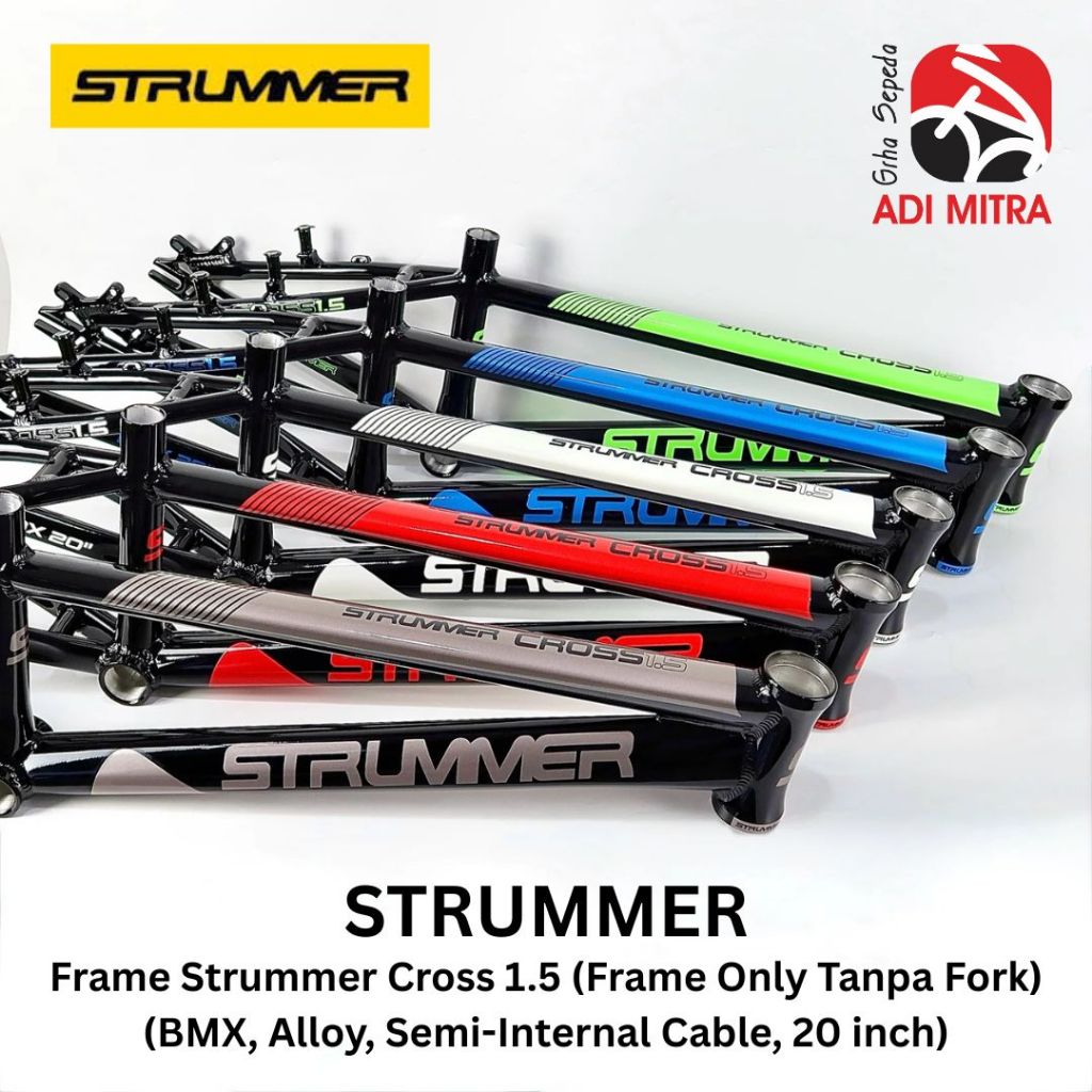 Strummer Cross 1.5 Frame dan Fork BRX-5 Aluminium Alloy untuk Sepeda BMX 20 Inch