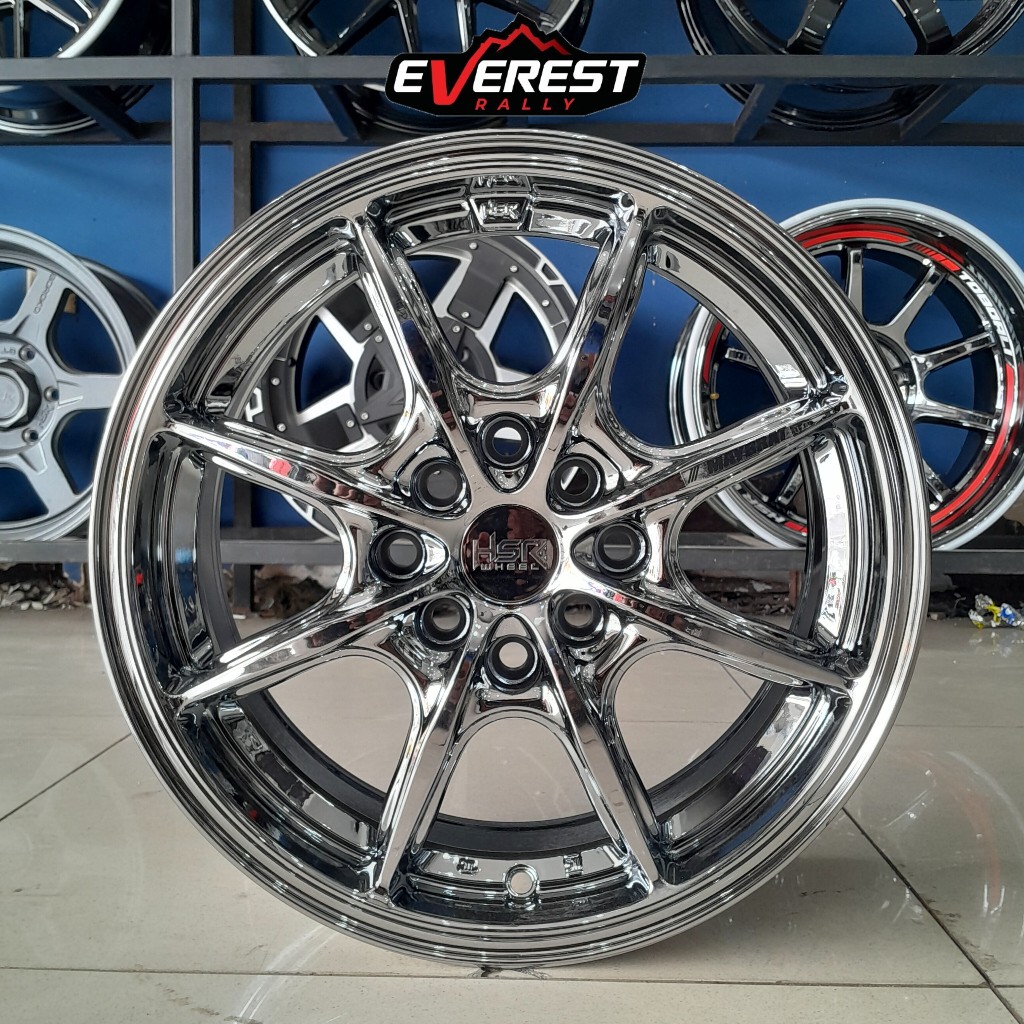 Terbaru Velg HSR MAYBRAT Ring 15 Black Chrome Brio Jazz Mobilio Freed