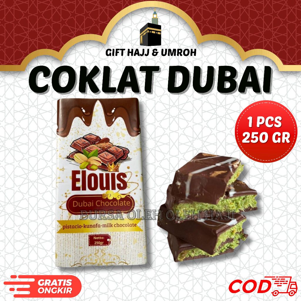 COKLAT DUBAI 100% ORIGINAL ASLI 250GR I COKELAT DUBAI VIRAL I COKLAT DUBAI PISTACHIO KUNAFA I CHOCOL