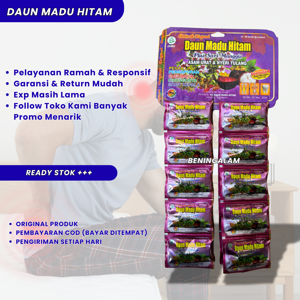 Daun Madu Hitam Kapsul Asam Urat Original
