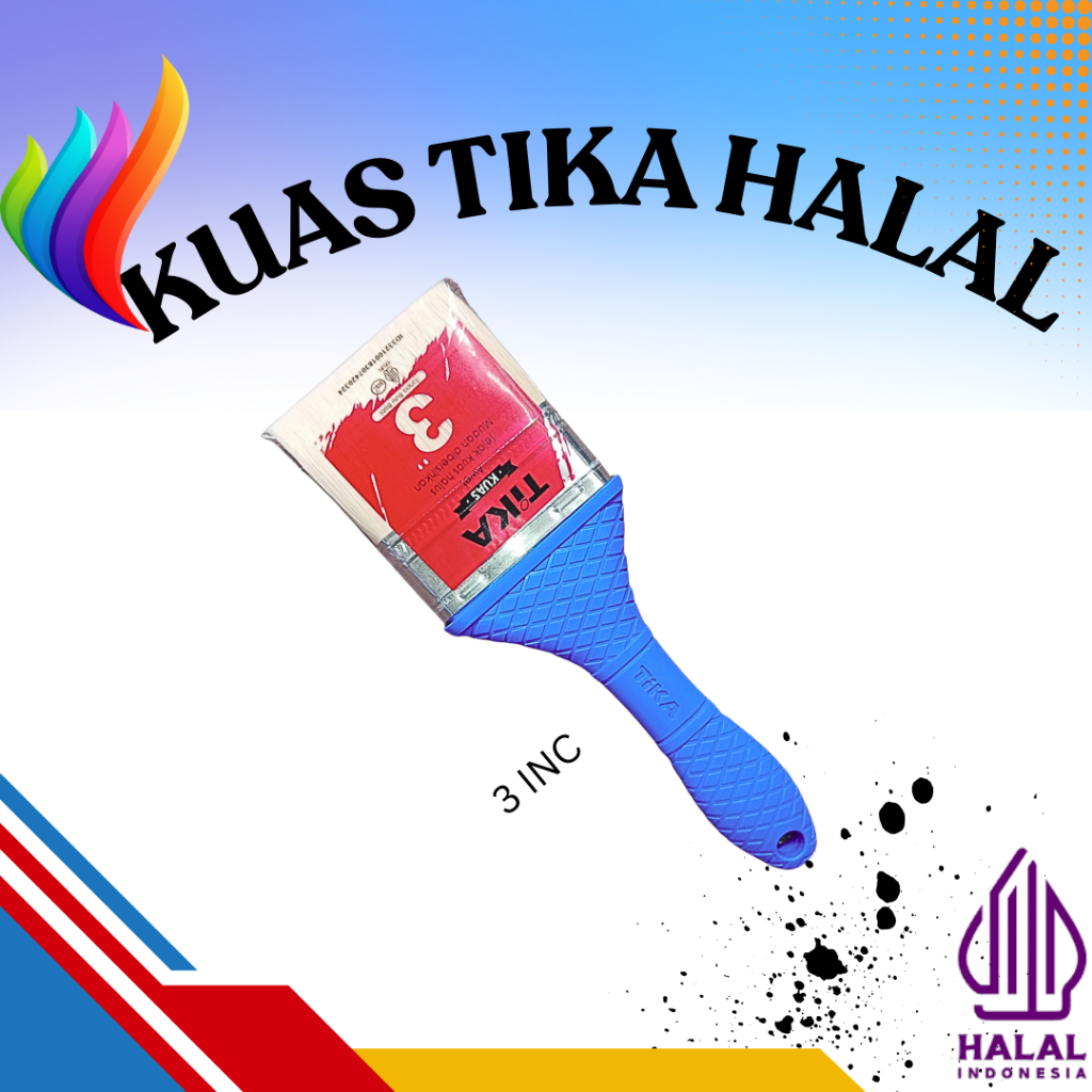KUAS CAT TEMBOK - BRUSH TIKA 3 INCH / Kuas Cat Tika / per pcs