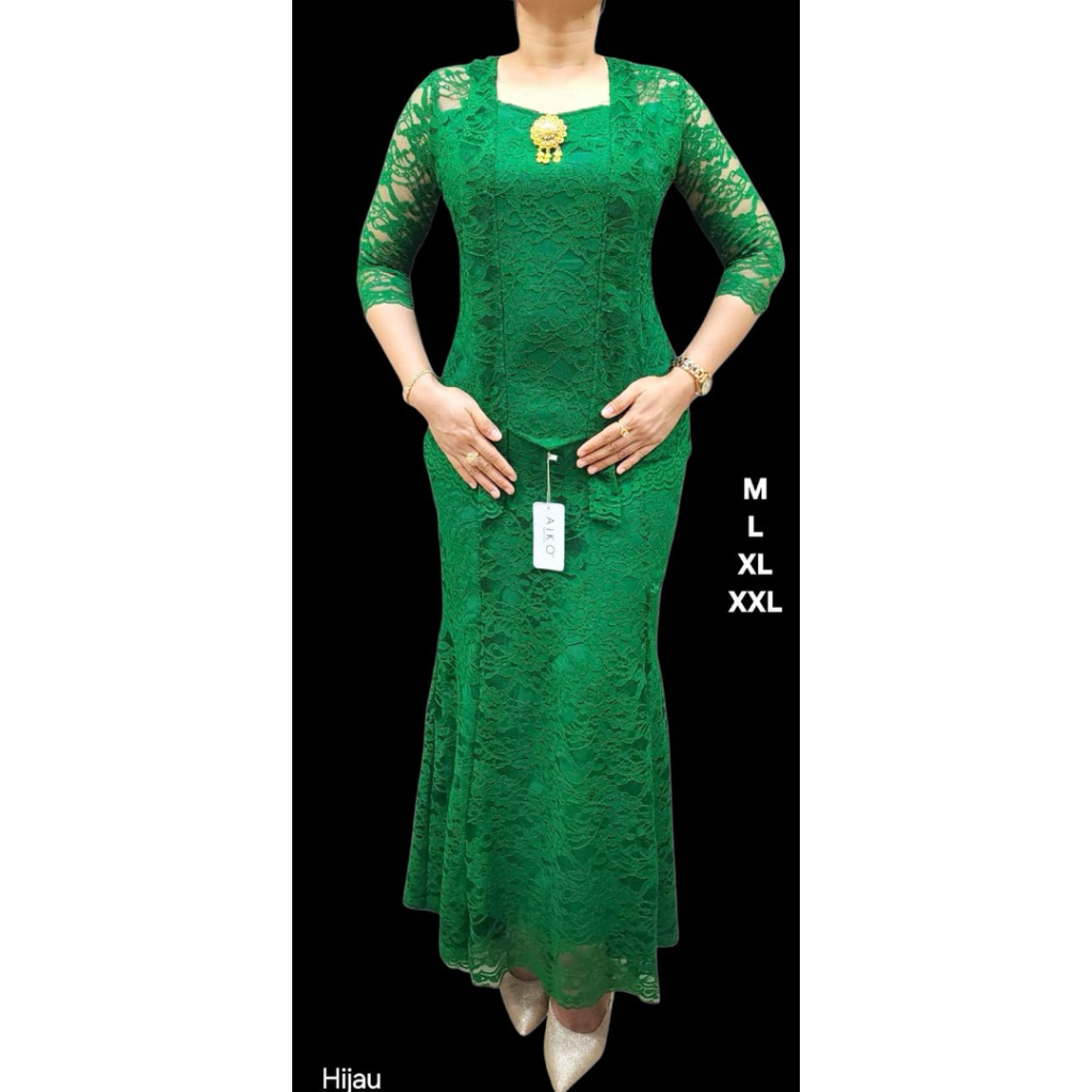 Stelan kebaya panjang kutu baru puring katun Stelan brokat mewah elegan / Stelan kebaya/ Stelan pest