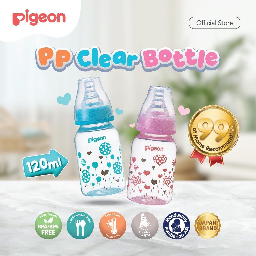 PIGEON Botol Susu PP Clear RP 120ml w/S-Type Nipple | Original Asli | Pilih Variasi | Botol Susu Bay