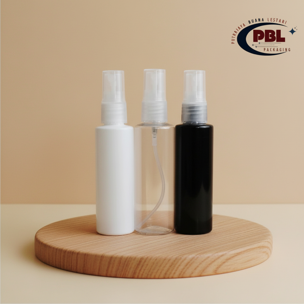 Botol Spray 60ml RF PET / Botol Face Mist Spray 60ml RF Tebal / Botol Plastik Spray 60ml RF Tutup Sp