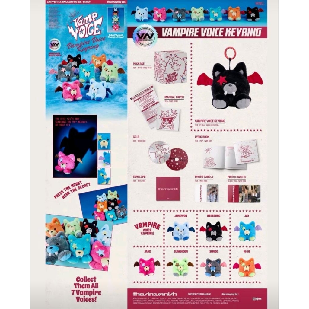 (BACA DESK) Enhypen voice keyring official