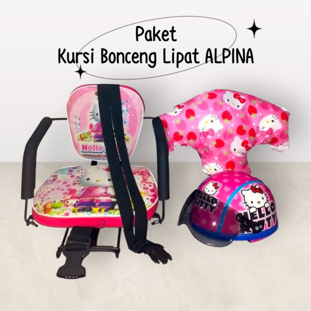 Paket Kursi Bonceng Lipat Alpina Bantal Stang Helm Balita Makassar