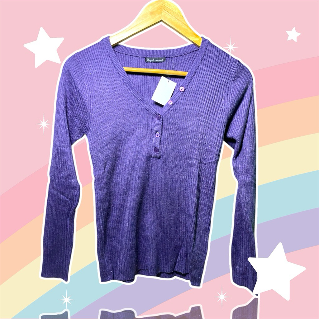 Atasan Rajut Wanita Ungu Super Cakep