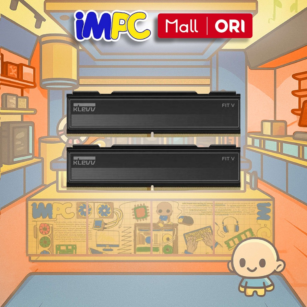 KLEVV RAM FIT V Jet Black DDR5 PC51200 6400MHz 32GB (2x16GB) / RAM 32GB